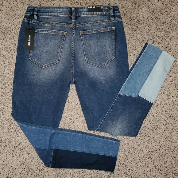 Miss Me Patchwork Out Of Sight Ankle Skinny Jeans - Picture 7 of 10